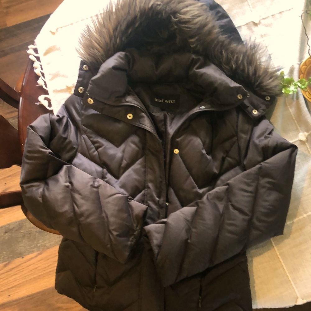 Brown puffer Nine West women’s coat